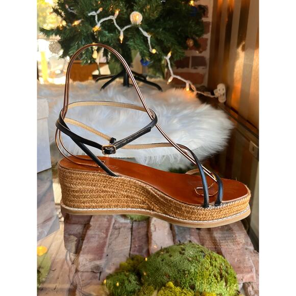 JIMMY CHOO Black Drive Strappy Espadrilles SZ 37 - Picture 5 of 14